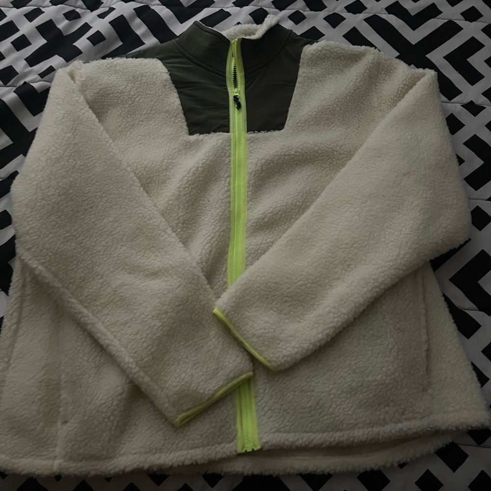 ZELOS Mens Fleece Jacket with Neon Zipper